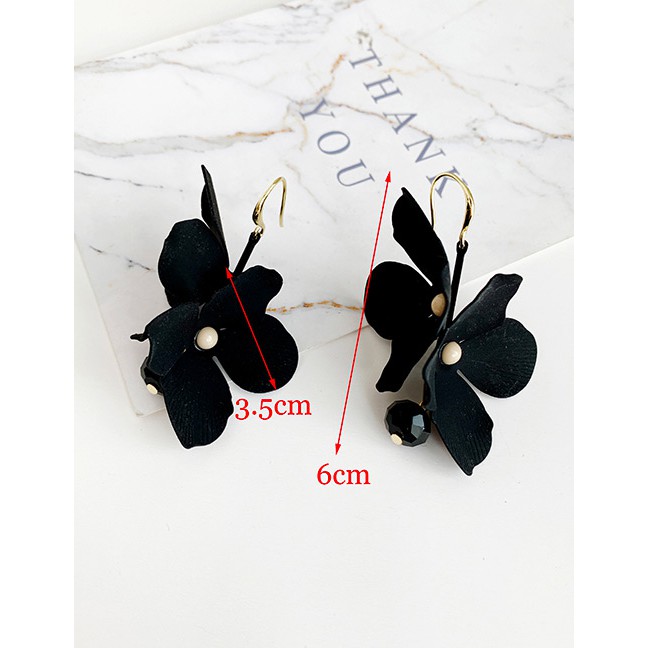 LRC Anting Gantung Fashion Alloy Double-layer Flower Earrings F78520