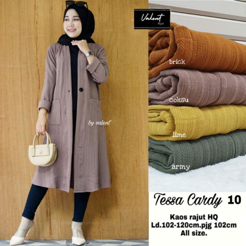 Tessa Cardy LD104 - Cardigan Rajut Wanita Kardigan Rajut Outer Panjang Wanita  / Kaos knit Lucy Knite / Celsia Cardy Gradia Cardy / R.16 - 293-6257