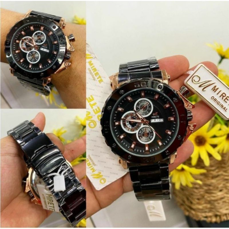 JAM TANGAN PRIA NEW EDITION MIRETE RANTAI STAINLIS TAHAN AIR ORIGINAL//JAM TANGAN PRIA ANALOG KEKINIAN TERLARIS//JAM TANGAN PRIA KASUAL MEWAH BISA COD