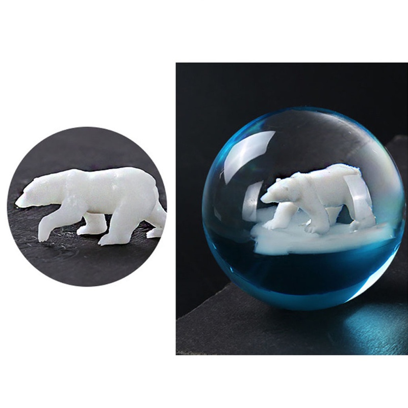 SIY  7 Shapes Silicone Mini Polar Bear Modeling Resin Mold Landspace Fillings Resin Jewelry Fillings Resin Casting Art Crafts