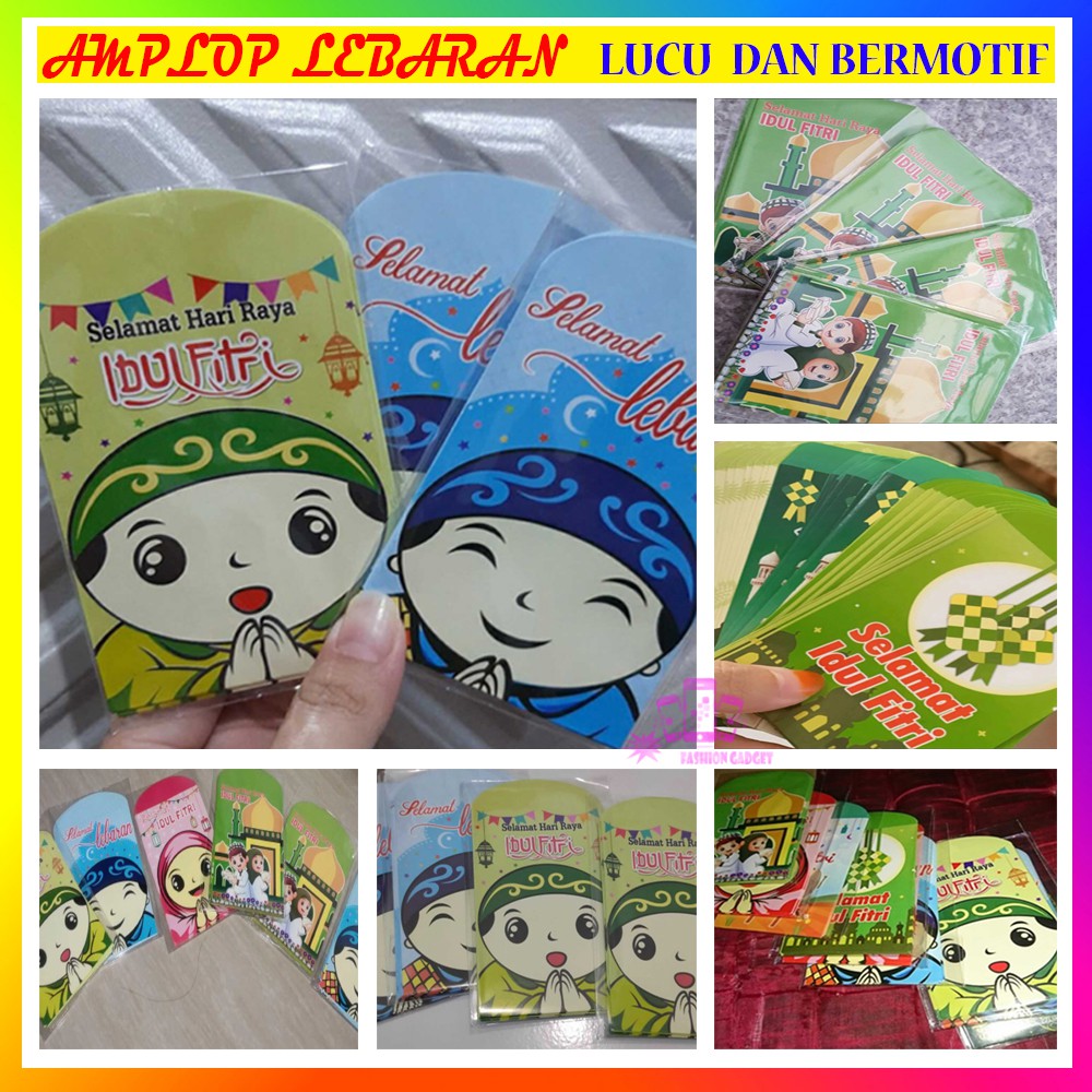 Amplop Lebaran Motif Kocak Lucu Panjang Kertas 1 PACK ISI 10 LEMBAR motif Idul Fitri Amplop Lebaran Idul Fitri Besar Angpao Motif 2025 Uang Tanpa Dilipat