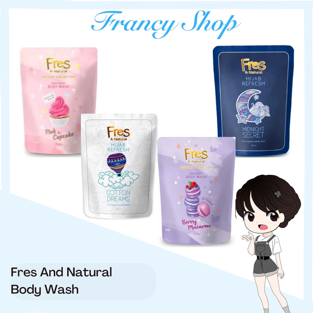 Jual Sabun Mandi Cair Fres Natural Body Wash Hijab Refresh Dessert