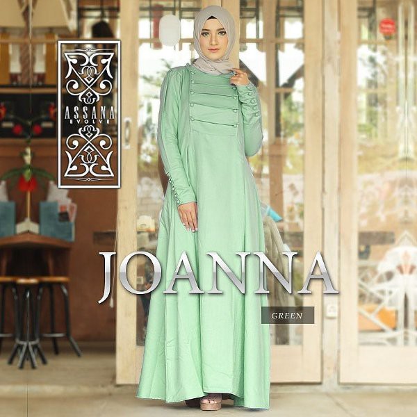 Baju Original Joanna Maxi Dress Muslim Modern Panjang Hijab Fashion Perempuan Casual Gamis Pakaian