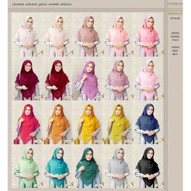 HIJAB INSTAN KHIMAR EMKA 01 || ENDOMODA  || READY STOK