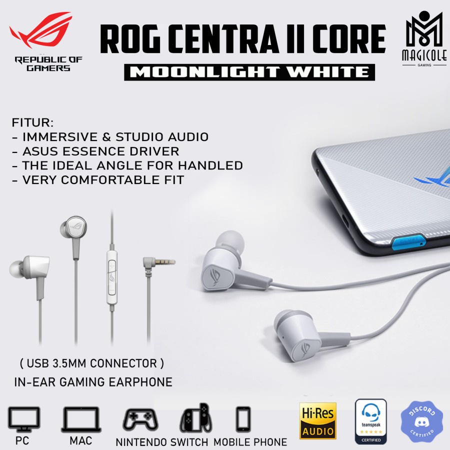 ASUS ROG Cetra II Core / Cetra 2 Core Moonlight White in-ear Gaming