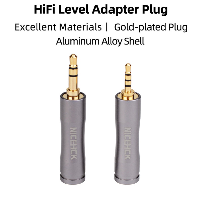 Nicehck Adapter Jack Audio Hifi Earphone 4.4mm Female Ke 3.5mm 2.5mm Male Lapis Emas