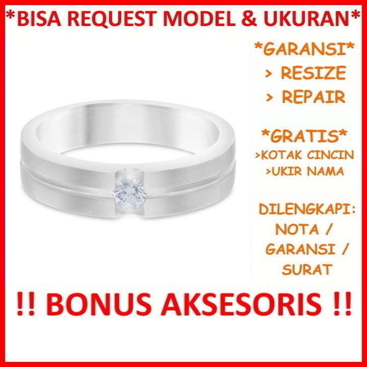 Gratis Tulis Ukir Nama Bisa Pesan Model Garansi Silver Asli Cincin Kawin Perak Nikah Tunangan Id419