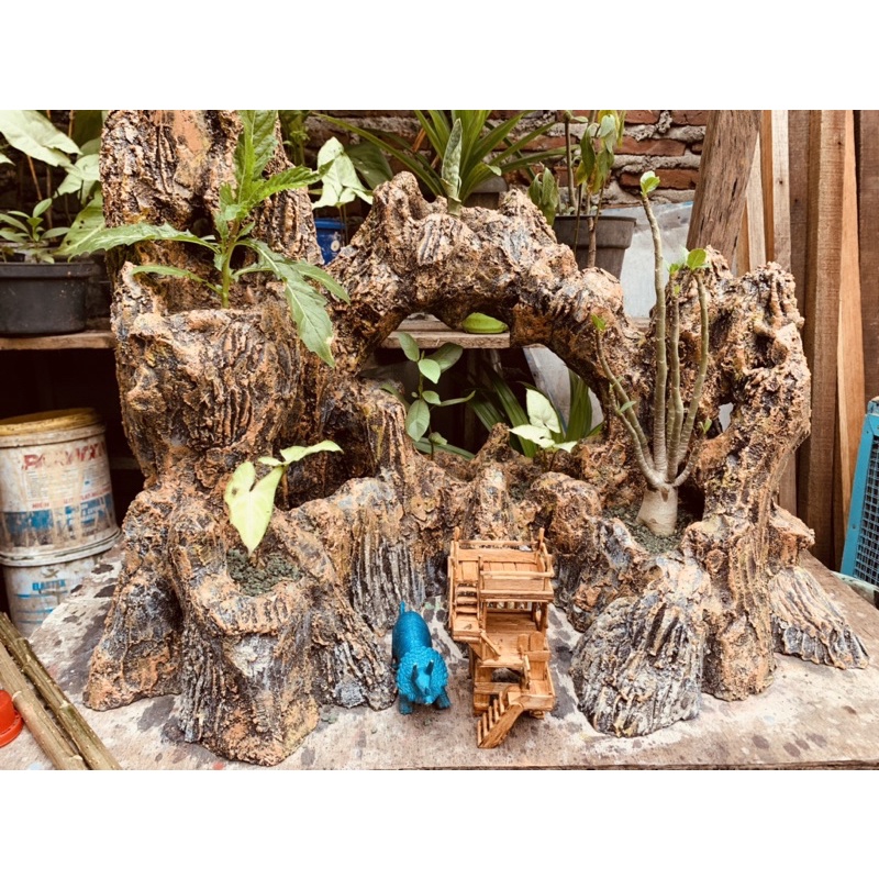 Hiasan Pot Penjing Panorama Air Terjun Miniatur