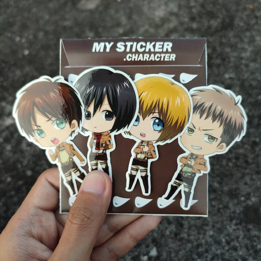 Sticker Collection - Stiker Shingeki no Kyojin (Attack on Titan) Terlengkap - 1 Set isi 6