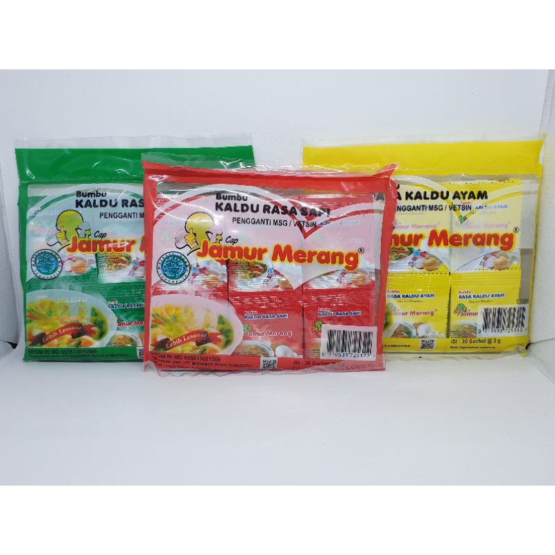 

Kaldu JAMUR MERANG Alami Non MSG 1 pack 30 sachet @3gr