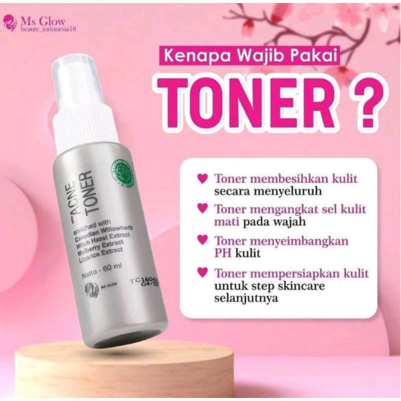 Ms glow toner glowing/acne toner 60ml