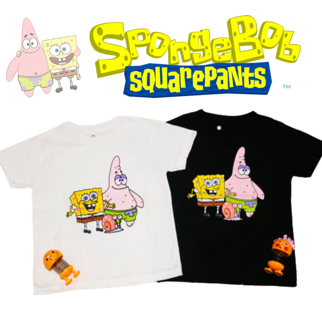 Baju Kaos Katun Anak Spongebob Hitam Putih For Kids Shopee Indonesia