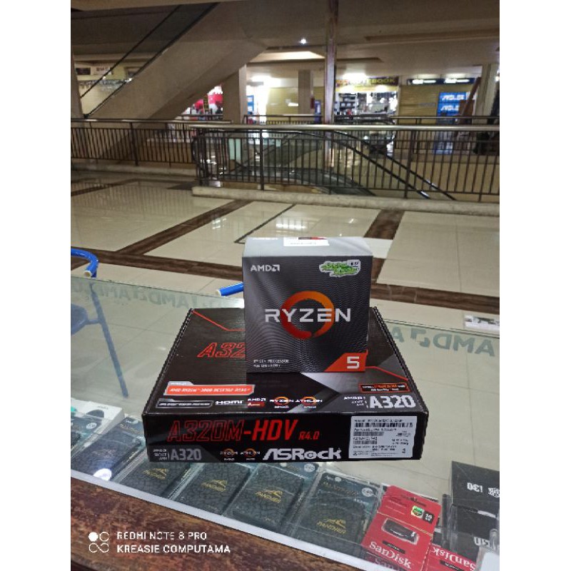 PAKET MOTHERBOARD ASROCK A320M HDV AMD RYZEN5 3500X BOX ORIGINAL PRODUCT