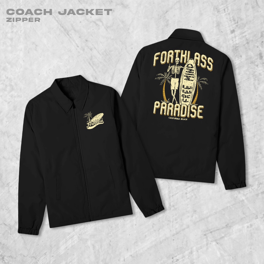 Fortglass Paradise Coach Zipper Jaket Polos Pria Jaket Parasut Unisex