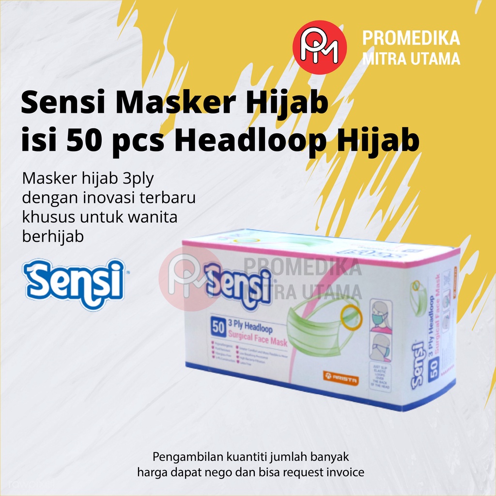 Sensi masker Hijab isi 50 pcs Headloop Hijab