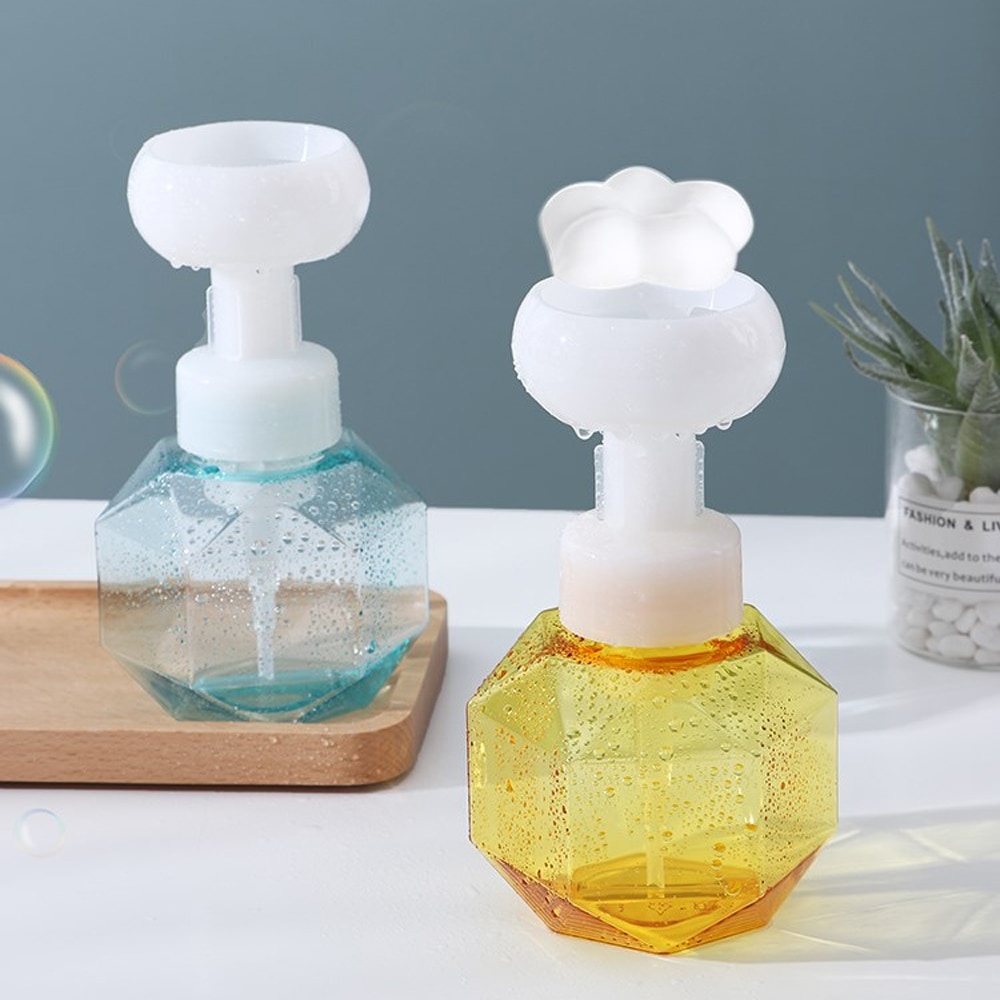 300ml Flower Foaming Liquid Soap Dispenser / Flower Pump Refillable Hand Soap Pump Bottles for Bathroon Soap Dispensers Supplies