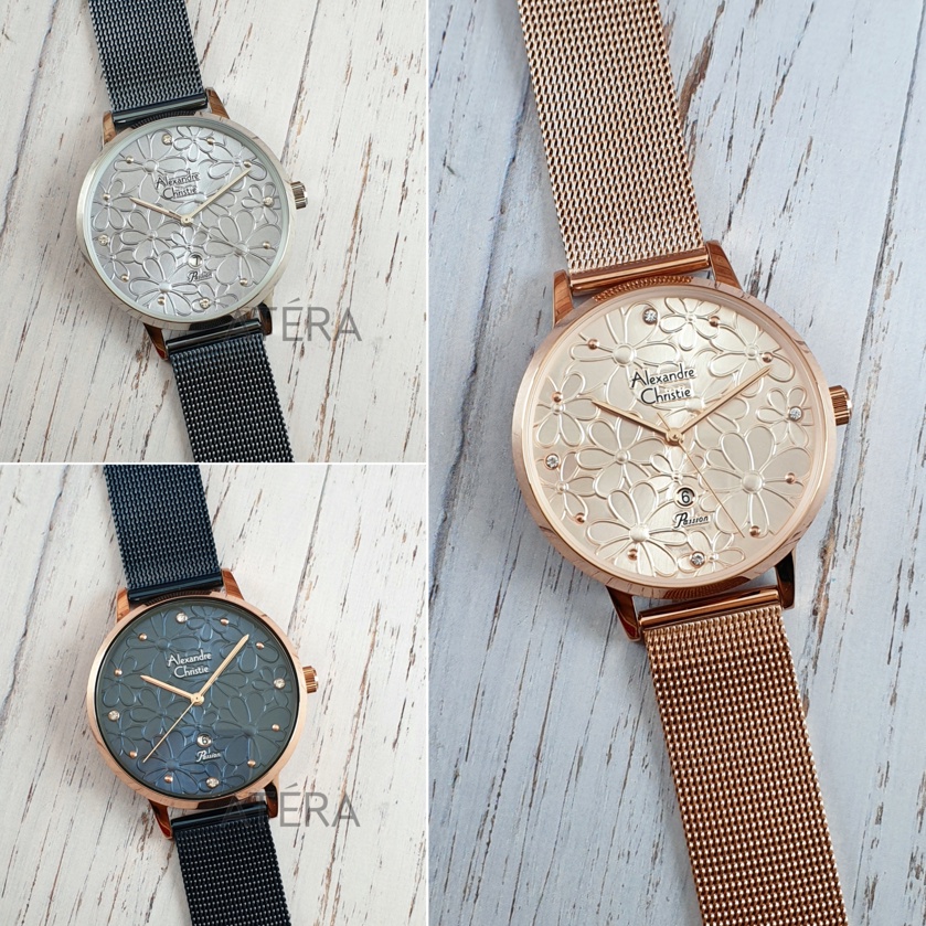 ALEXANDRE CHRISTIE AC 2958 WANITA ORIGINAL / JAM TANGAN ALEXANDER AC2958 CEWEK RANTAI ROSEGOLD TIPIS