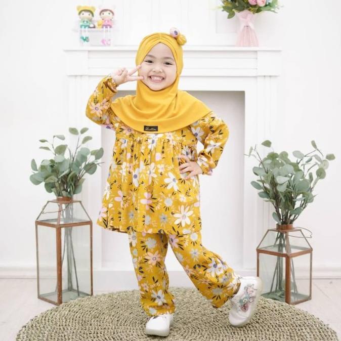 Setelan Baju Muslim Anak Oneset Calista Set Baju Anak Perempuan