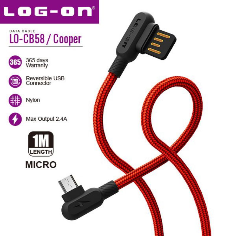 LOG-ON LO-CB858 Kabel Data COOPER Micro, Type-C, Lightning Gamer Fast Charging 2.4A