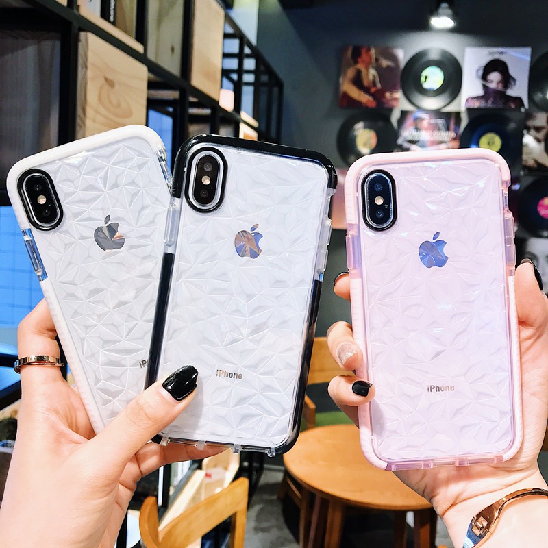 Case Pola Berlian Warna Permen Untuk iPhone X 6S 7 8 11 11 pro max 12 13 14 pro max