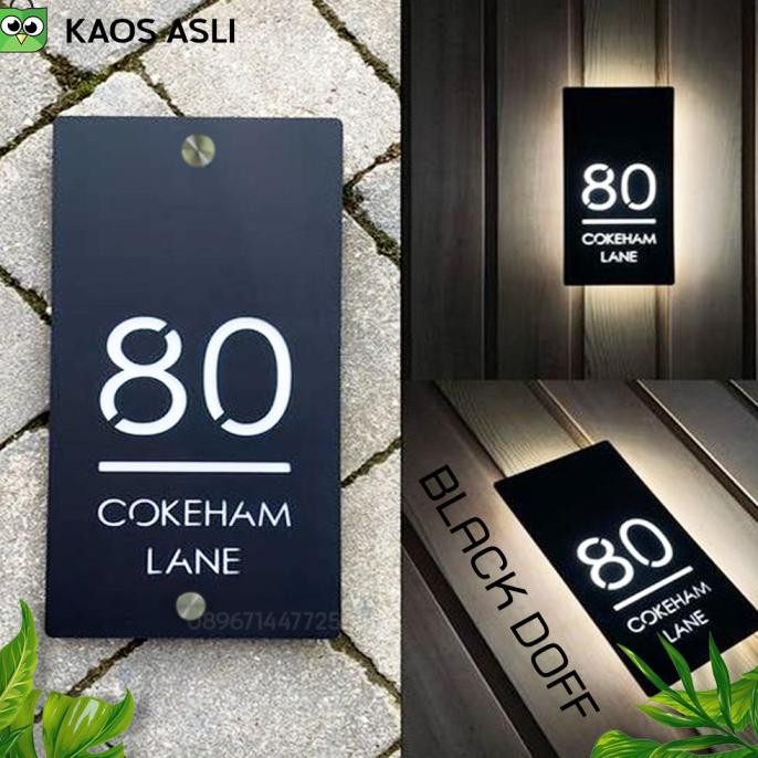 Papan Nomor Rumah Lampu LED Acrylic Hiasan Teras Rumah Akrilik - DOFF Elegan