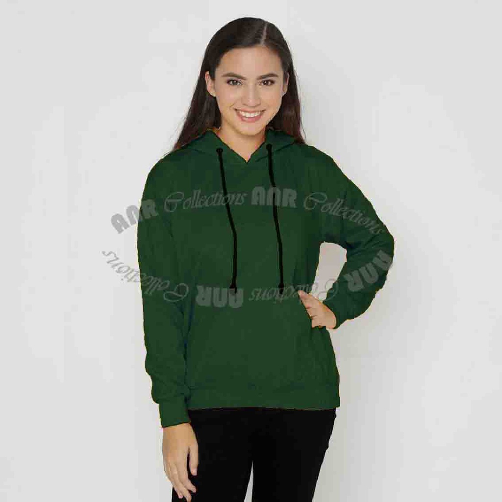 Hoodie Polos Wanita - Jaket Hoodie Jumper Polos - Bahan Fleece