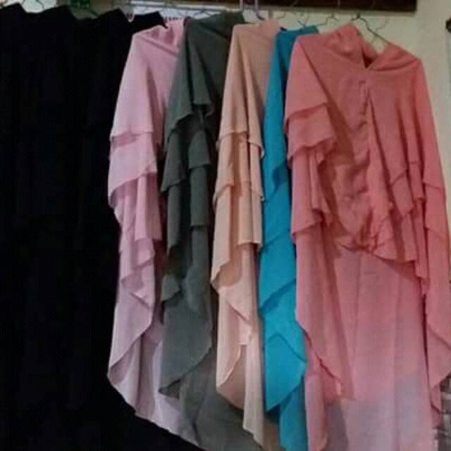 Jilbab syari ceruti 3 layer