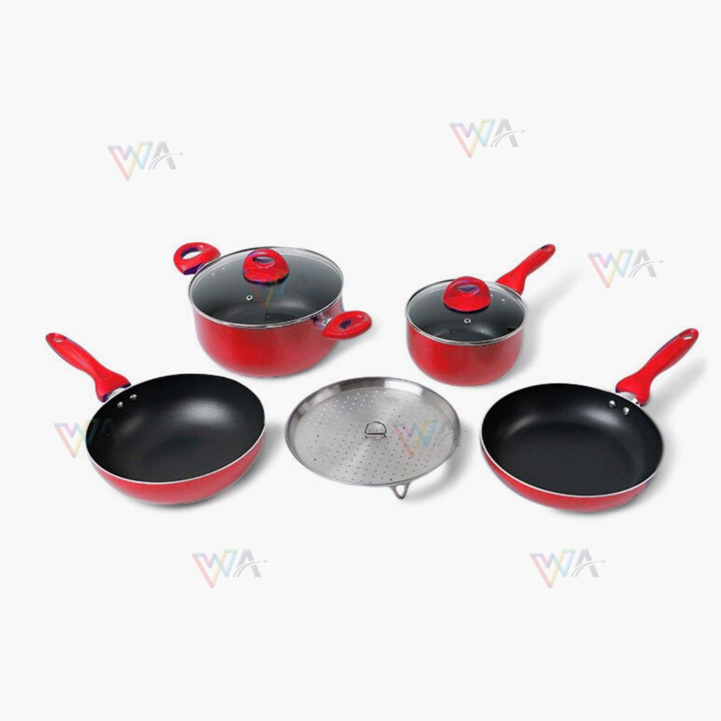 Panci Set Supra Rosemary 7Pcs Warna Merah