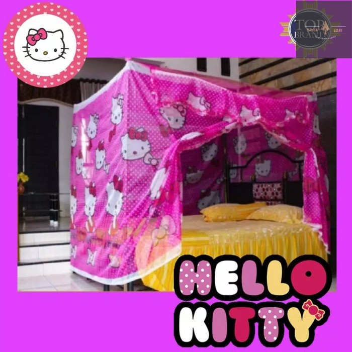 kelambu motif karakter ukuran 180x200 kelambu gantung tenda kotak - kelambu bunga, 180x200