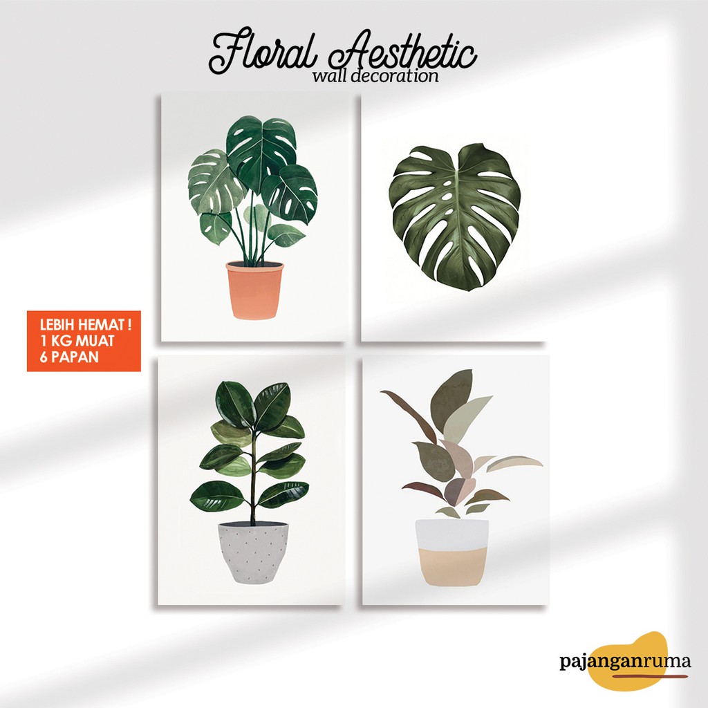 Pajangan Rumah Hiasan Dinding Tropical Dekorasi Kamar Wall Decor Rumah Pot Bunga Aesthetic Floral