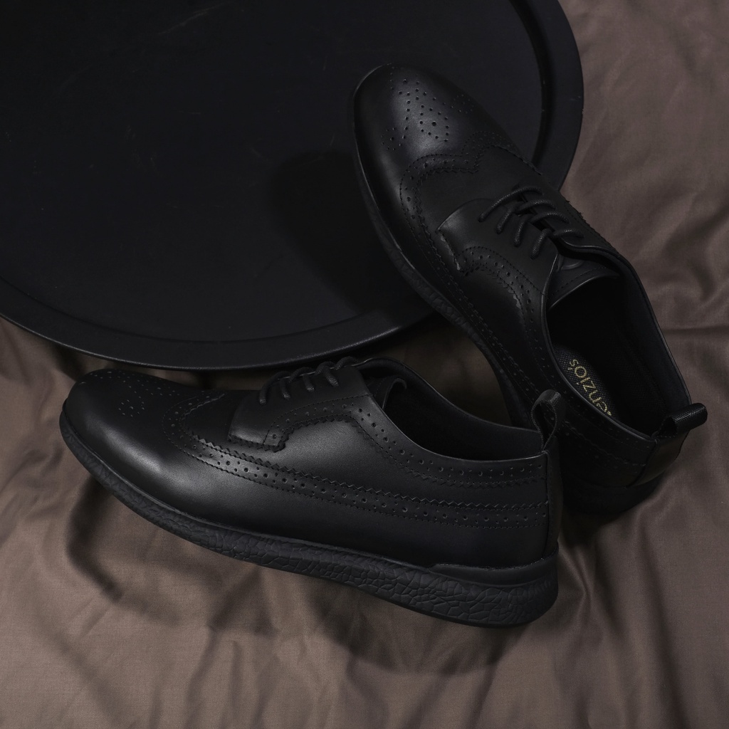 Sepatu Kuli Sapi Asli - Sepatu Formal Casual Pria Kerja Kantor Kondangan Pantofel Hitam Pria Tali Sepatu Pantopel Oxford Cowok Pria Kasual Original