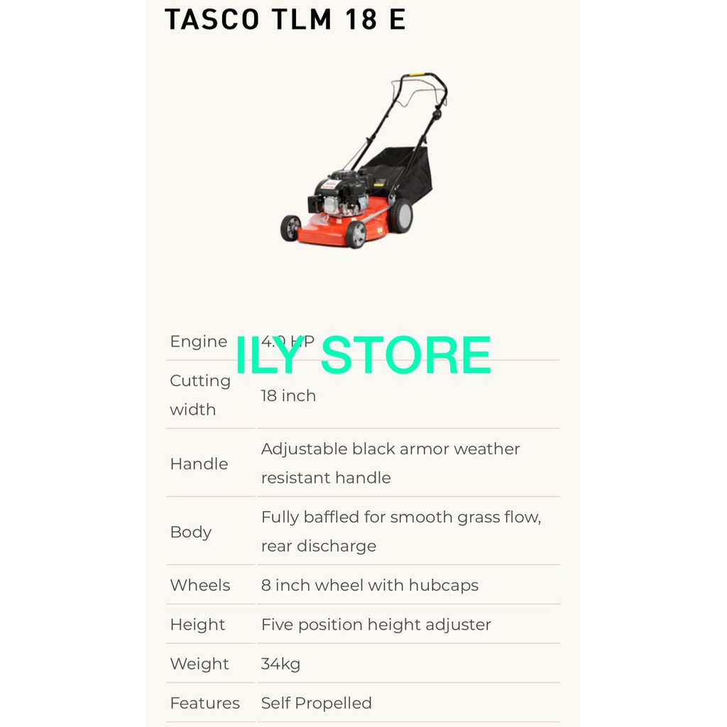mesin potong rumput dorong atau lawn mower TASCO TLM 18E / TLM 18 E