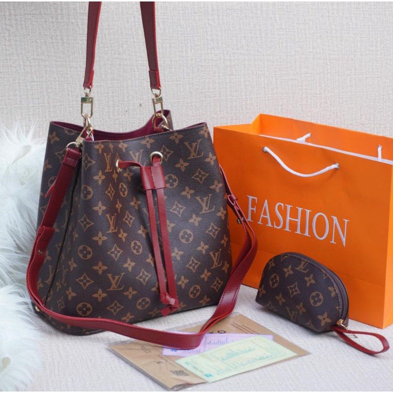 LV neo neo Mono ( sLempang,Tenteng ,shoulder Bag Bonus Dompet Kecil Mungil Cantik ),uk.27x25cm