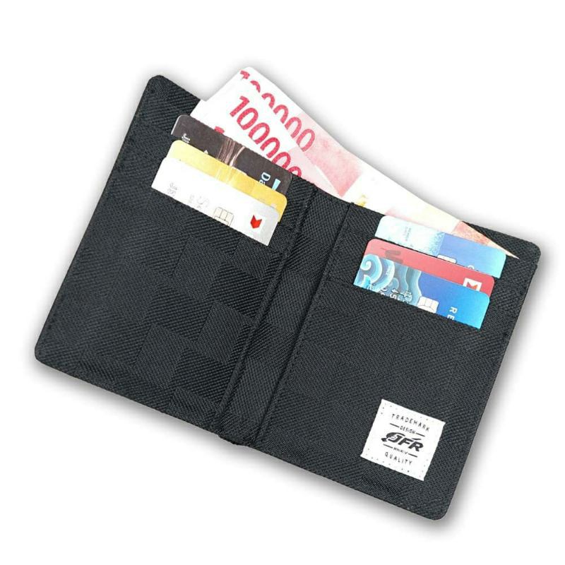 Dompet Kulit Canvas Distro JFR JP25 Black Original Murah