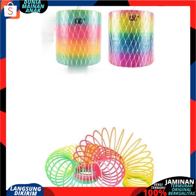 Mainan Anak Magic Spring Diameter 5,5 Mainan Spiral Rainbow Pelangi Plastik Murah Dan Aman