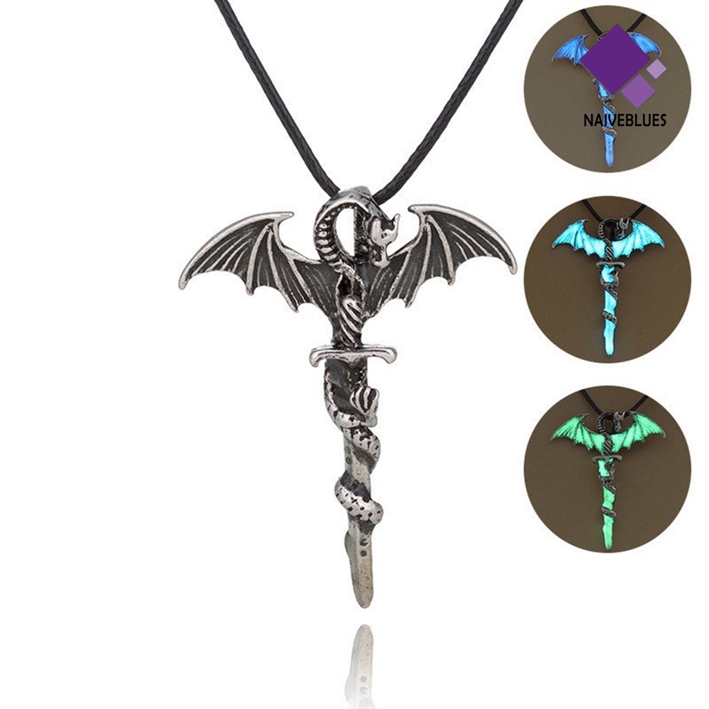 Kalung Liontin Luminous Glow In The Dark Gaya Vintage Untuk Halloween