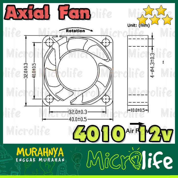 Kipas DC 12V Axial Fan 6025 5010 4010 3010