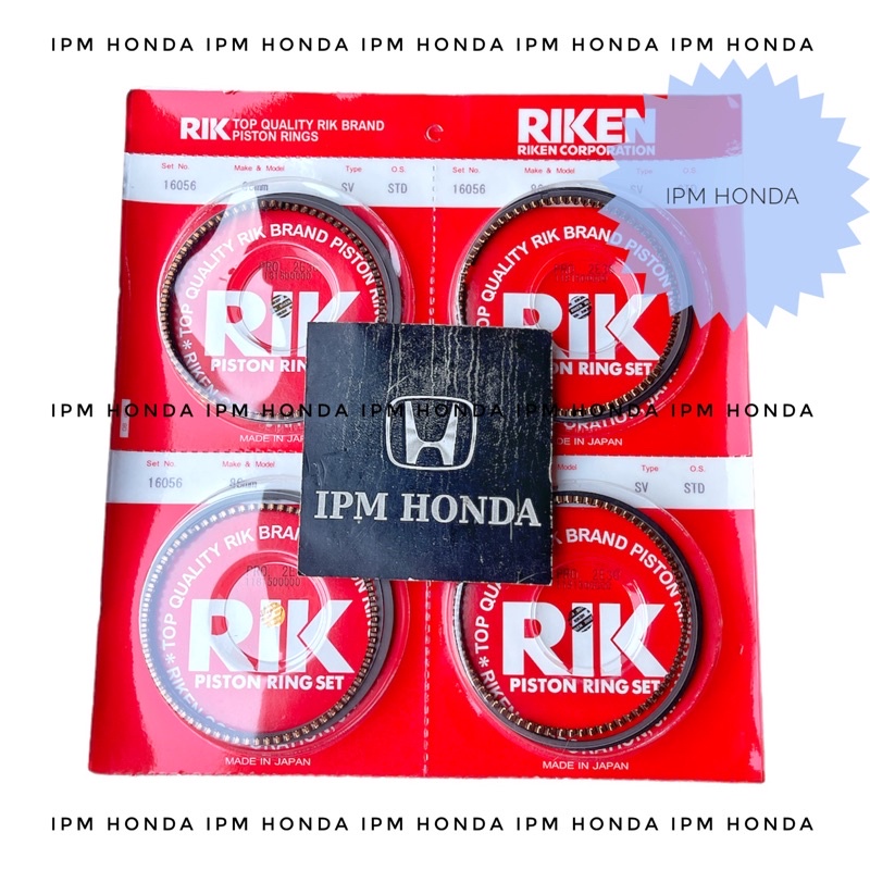 16054 / 16056 RIK Japan Ring seher piston Honda CRV GEN 2 RD4 2002 2003 2004 2005 2006 2000cc Accord S84 S86 VTI VTIL 1998 1999 2000 2001 2002 2300cc Odyssey RA6 2000-2003 STD 025 050