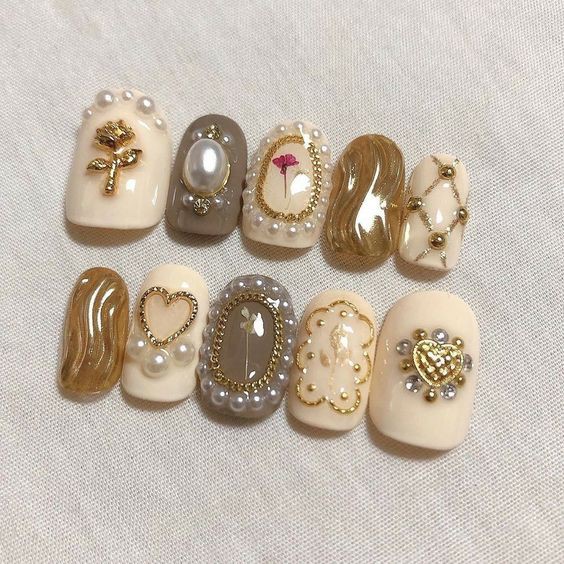 medium size pearl 1 size / pearl bead japan nail beads swarovski crystal ab nailart