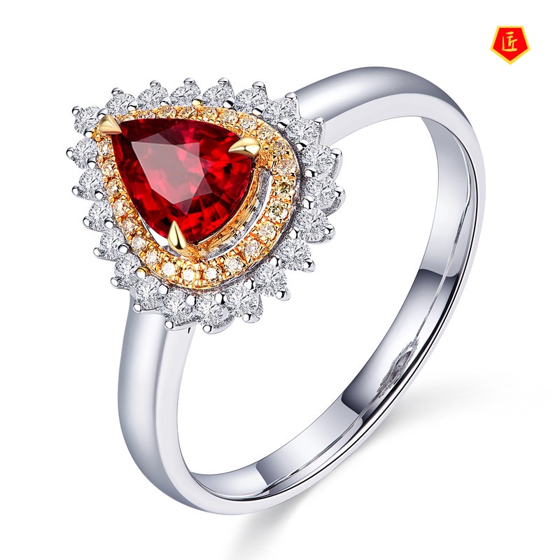 [Ready Stock]Fashion Elegant Ruby Diamond Ring