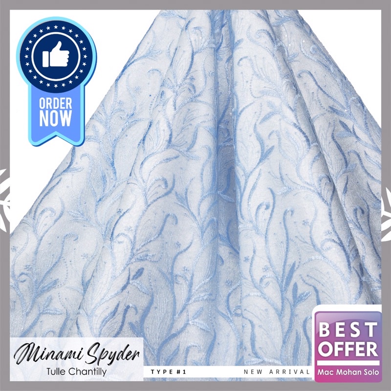 [NEW ARRIVAL] MINAMI SPYDER TULLE CHANTILLY SPANGLE TERBARU ANEKA MOTIF PER 0.5M TILE CANTILI UNTUK KEBAYA SERAGAM BRIDESMAID AMONG TAMU DRESS TERMURAH BY MACMOHAN