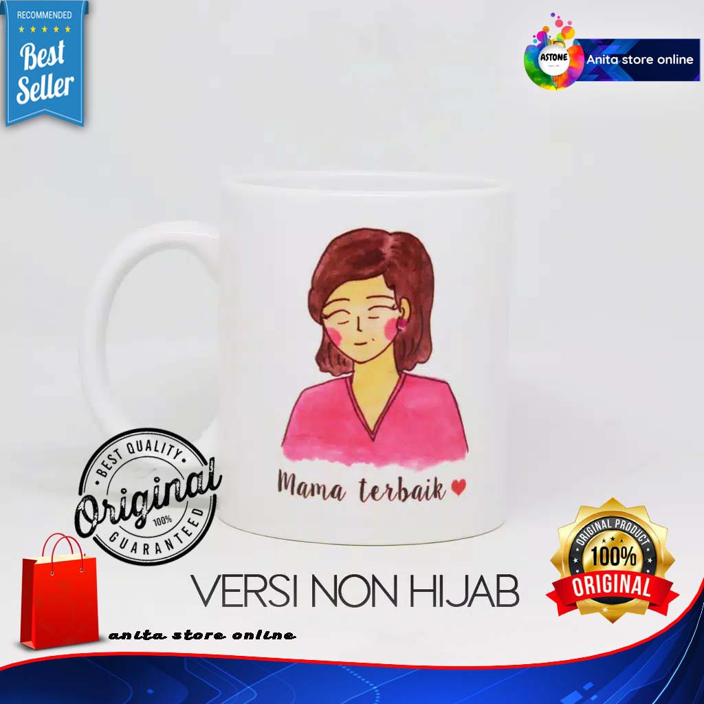 ASTONE Mug Custom FOTO & TULISAN IBU / Mama Mug custom tulisan dan foto / logo perusahaan untuk souv