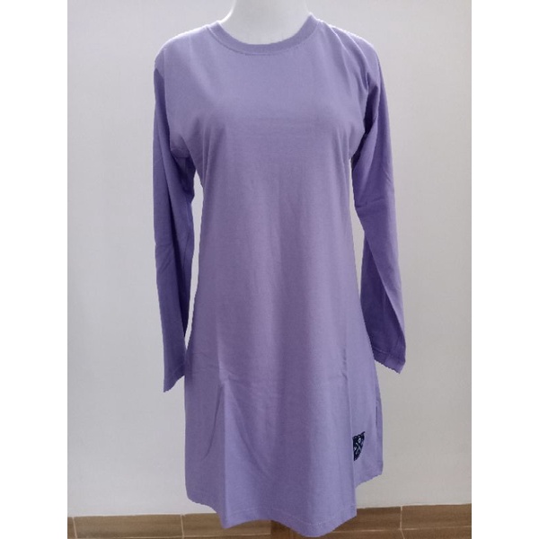 Kaos Polos Muslimah Warna Ungu Muda Lilac Cotton Combed Cocok Untuk Santai atau Olahraga