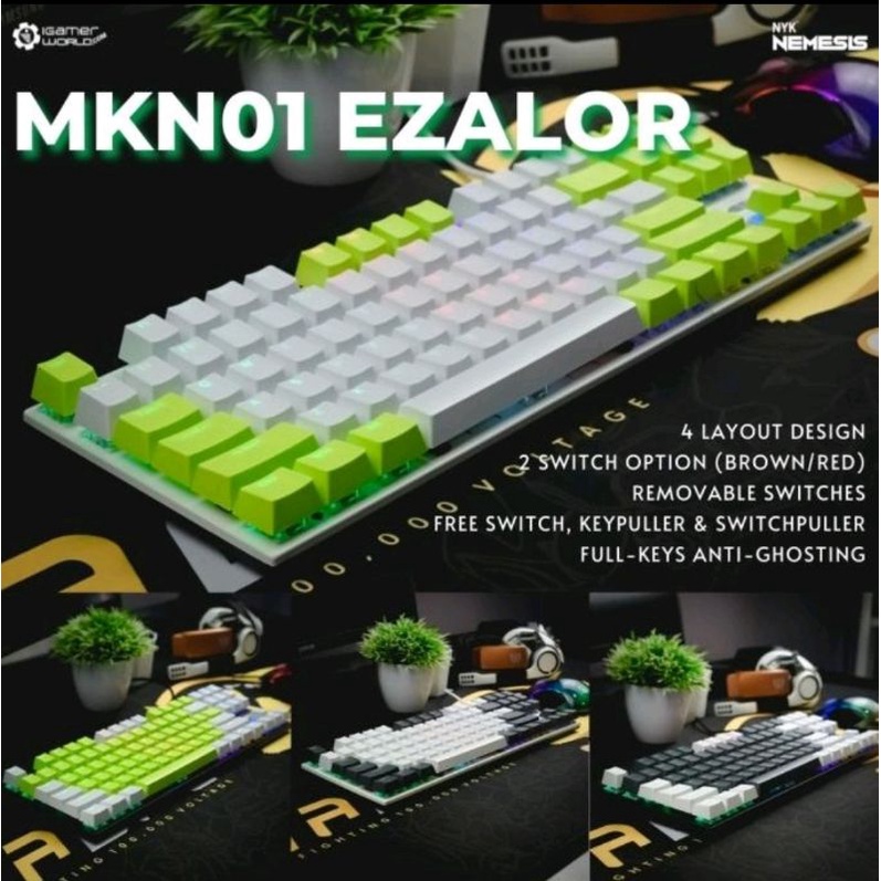 0keyboard Gaming nyk mechanical mkn- 01 Ezalor nemesis original