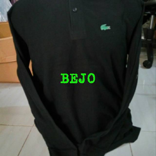 kaos polo shirt lengan panjang long sleeve lacoste