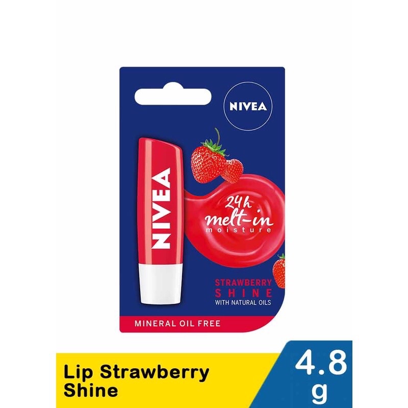 Jual Nivea Lip Care Lip Balm Original Care Strawberry Shine 4 8 G