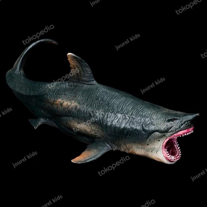mainan ikan hiu jenis megalodon, white shark dan Tiger shark Figure