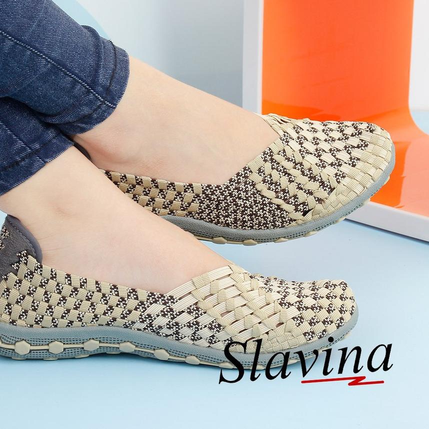 ✦ Sepatu Slavina Flat Rajut TR226 ✲