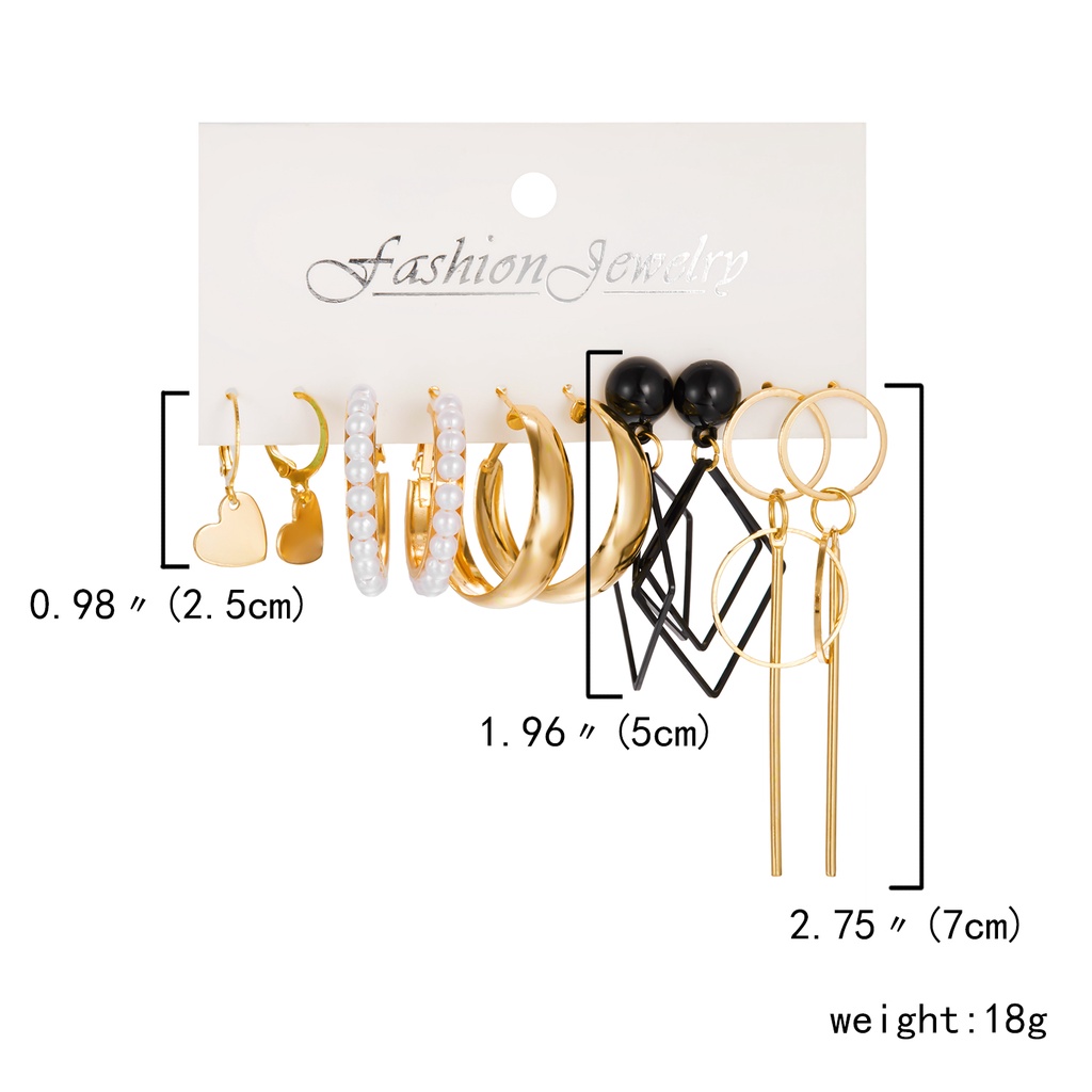 5pcs / 6pcs / set Anting Klip Telinga Kombinasi Desain Kupu-Kupu hollow Hias Mutiara Imitasi Untuk Pria / Wanita butterfly