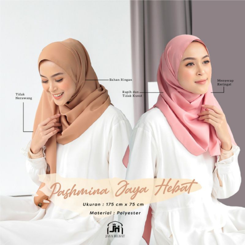 Jilbab Pashmina Polos Basic Panjang Kerudung Sabyan Diamond Jaya Hebat